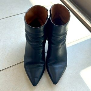 Black Boots with Silver Heels for Sale